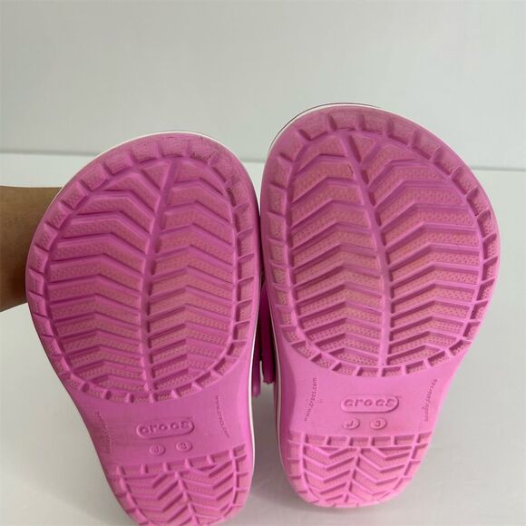 Crocs Crocband Girls Size 3 Pink Clogs Sandals Casual Shoes - Picture 9 of 11